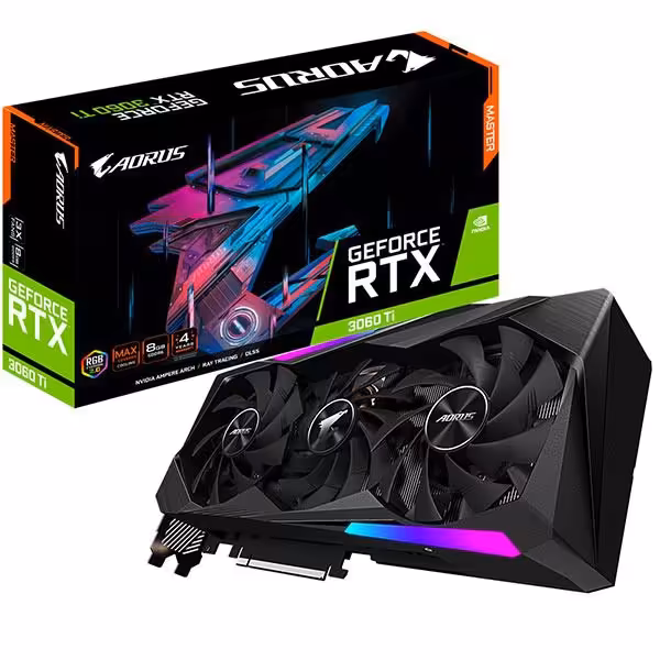 کارت گرافیک گیگابایت مدل GeForce AORUS RTX 3060 Ti MASTER - پردیس پازار