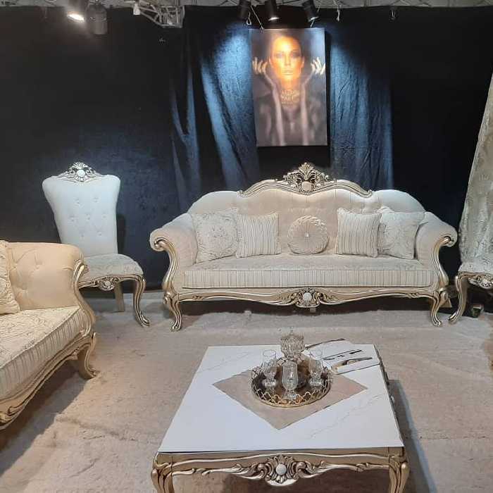 مبل کلاسیک مدل سلین ست 8نفره ترکیب چوب و رزین باکیفیت بالا  دارای گارانتی 