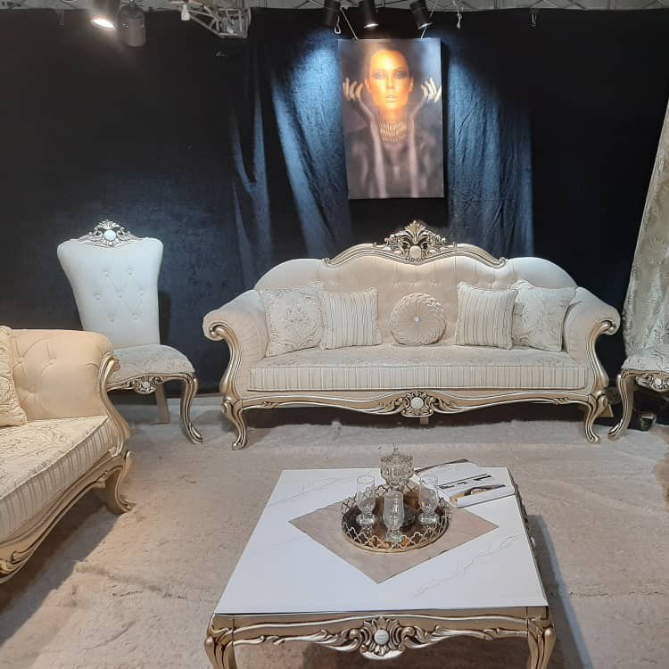 مبل کلاسیک مدل سلین ست 8نفره ترکیب چوب و رزین باکیفیت بالا  دارای گارانتی 