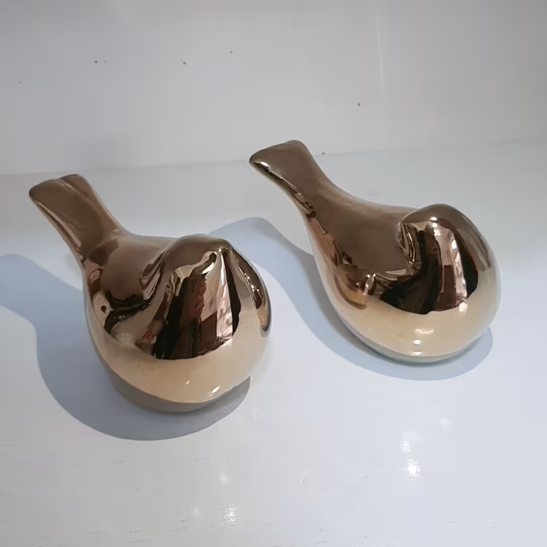 گنجشک سرامیکیسایز بزرگ دکوری طلایی 