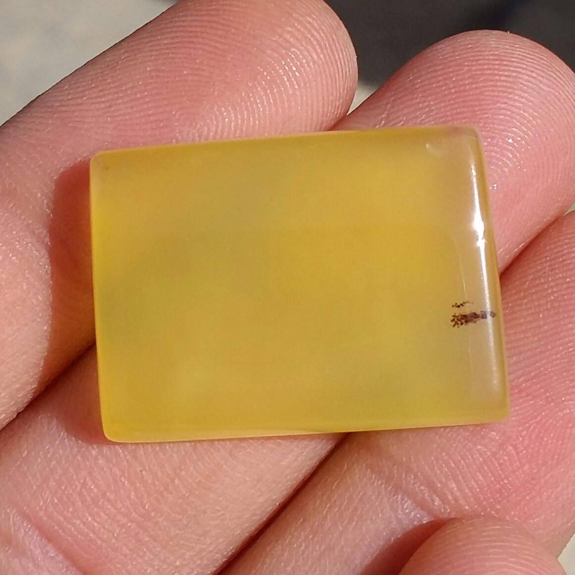 شرف الشمس نگین عقیق زرد شرف الشمس تراش مستطیل کد 10626