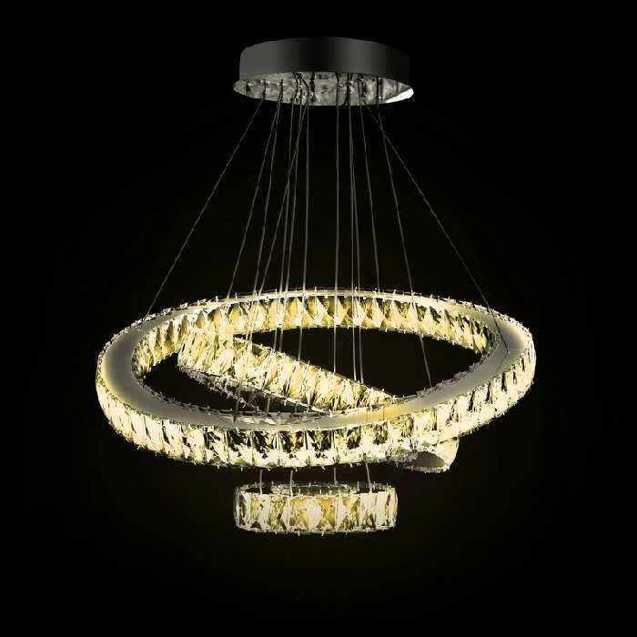 لوستر سقفی  - لوستر کریستالی - لوستر مدرن رینگی کریستال 3تایی 