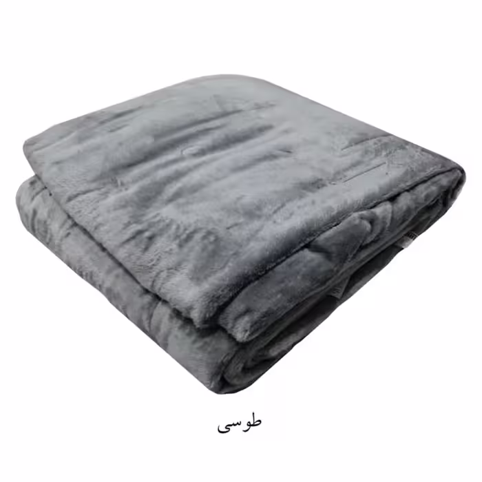 پتو نرمینه یکنفره مدل سروین مسافرتی ساکدار براق و لطیف رنگ طوسی1