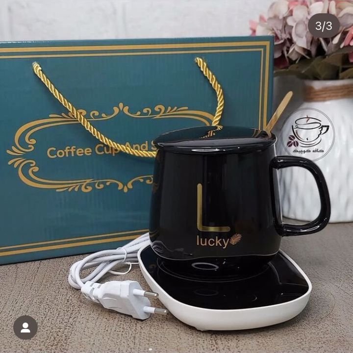 ماگ هیتر دار  کادویی رنگ مشکی 