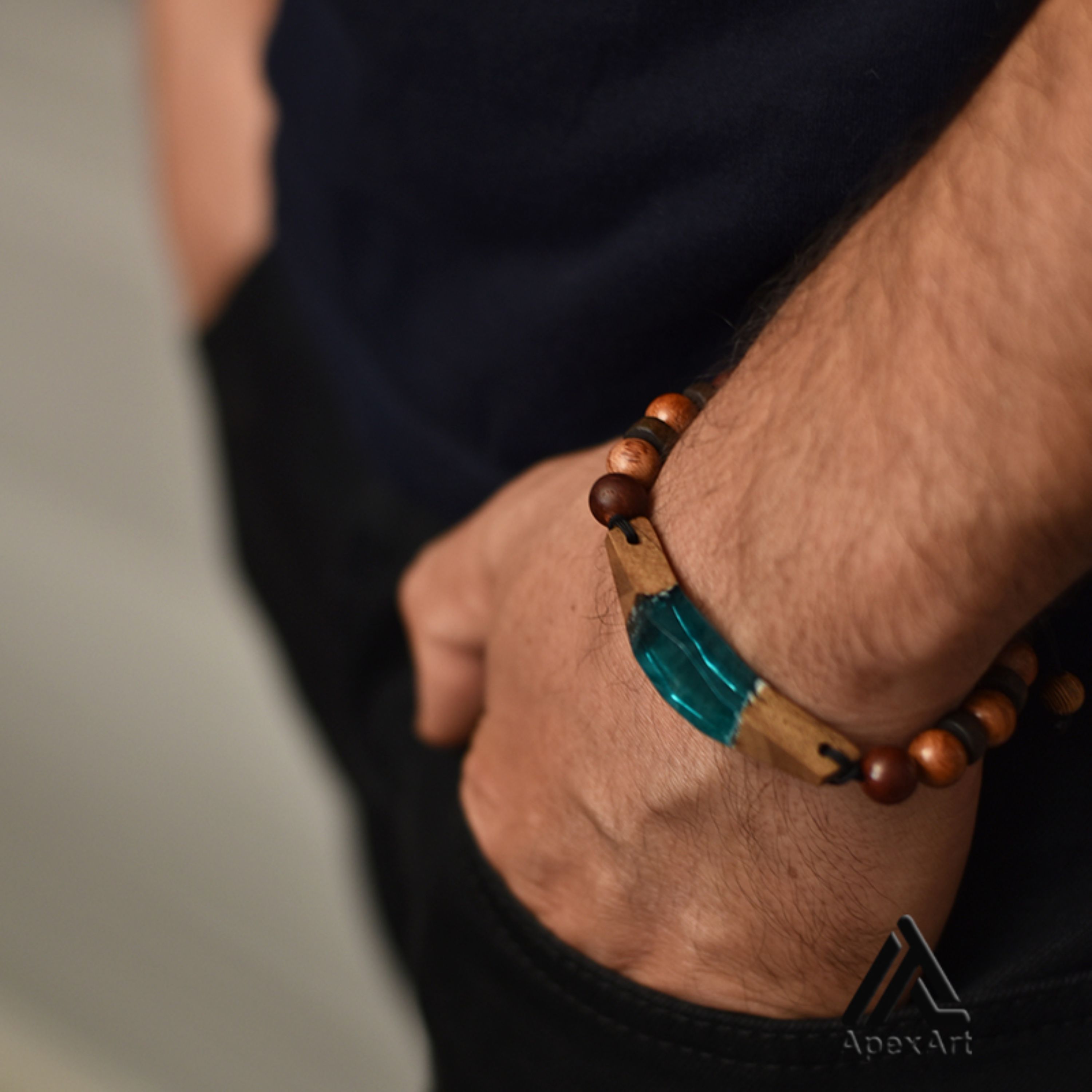 دستبند رزینی چند وجهی طرح شفق