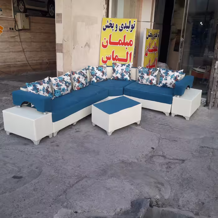 مبلمان روما راحتی ست 7 نفره چوب روس فوم سرد سایز استاندارد