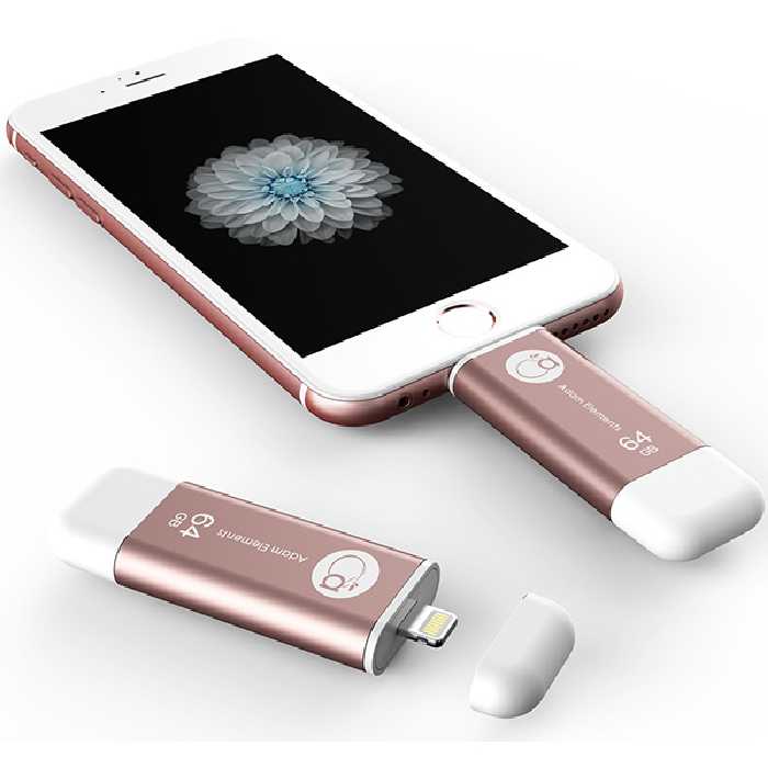 آدام المنتس فلش مموری لایتنینگ مدل iKlips با ظرفیت 64 گیگابایت رزگلد - Hiapple.ir