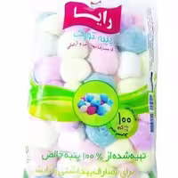پنبه توپی آرایشی رنگی برند رایا  100 گرمی بسته 2 عددی