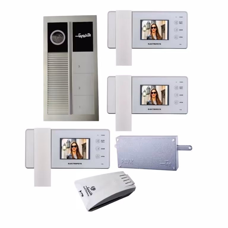 آیفون تصویری الکتروپیک . پک کامل  3  واحدی . مدل 1196 با پنل لمسی رندا 1195