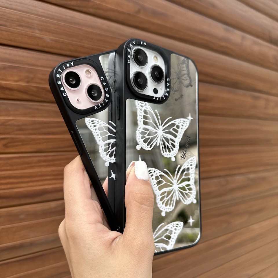 قاب گوشی آینه ای طرح پروانه برای آیفون 13 پرو و 12 پرومکس
