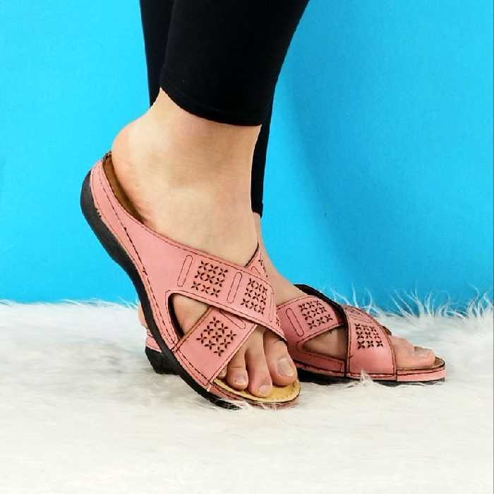 دمپایی زنانه و دخترانه مدل بندی صورتی