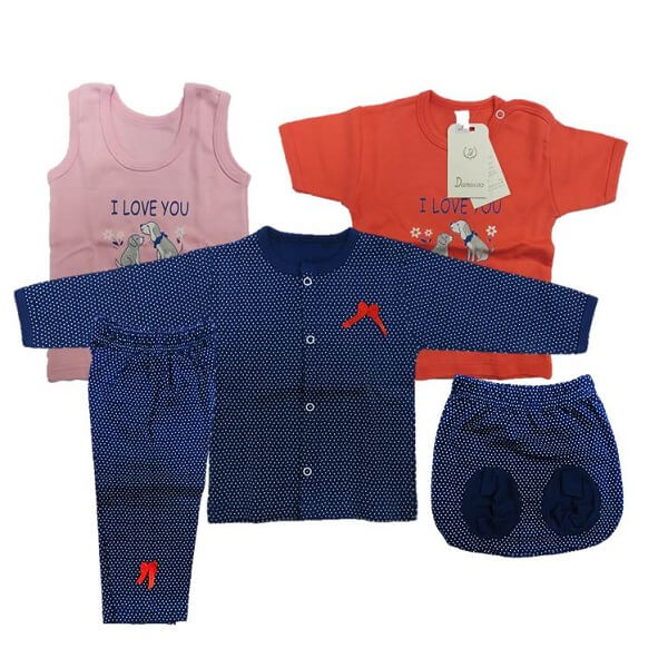 ست 5 تیکه دخترانه دانالو مدل i love you