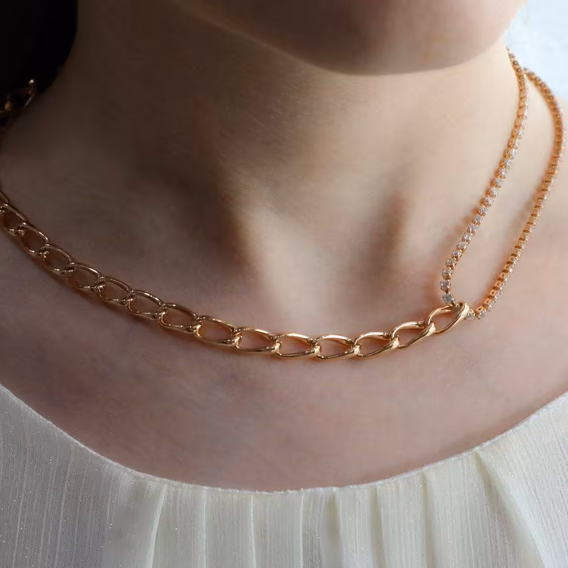 گردنبندزنانه ژوپینگ رنگ ثابت و ضدحساسیت کد1349