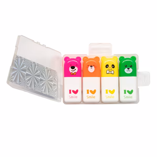 ماژیک علامت زن ۴ رنگ طرح خرسی انگشتی