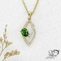 گردنبند طرح زمرد برند طلاروس کد 14789
