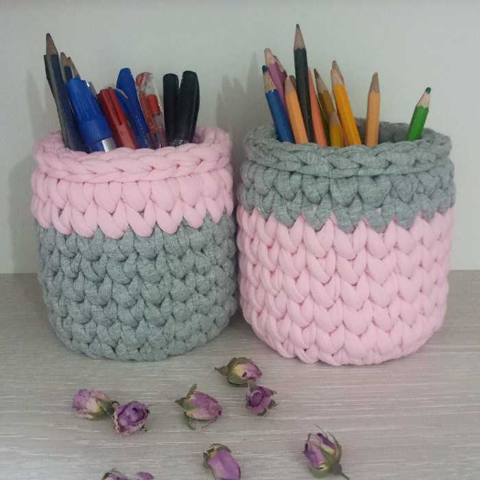 سبد جامدادی تریکو دو تیکه مدل گندمی 