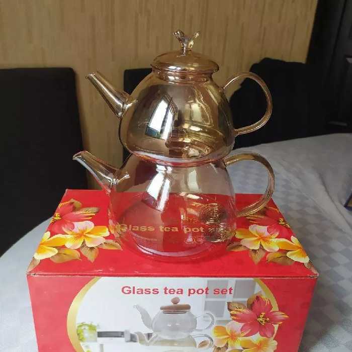 کتری قوری پیرکس شامپاینی