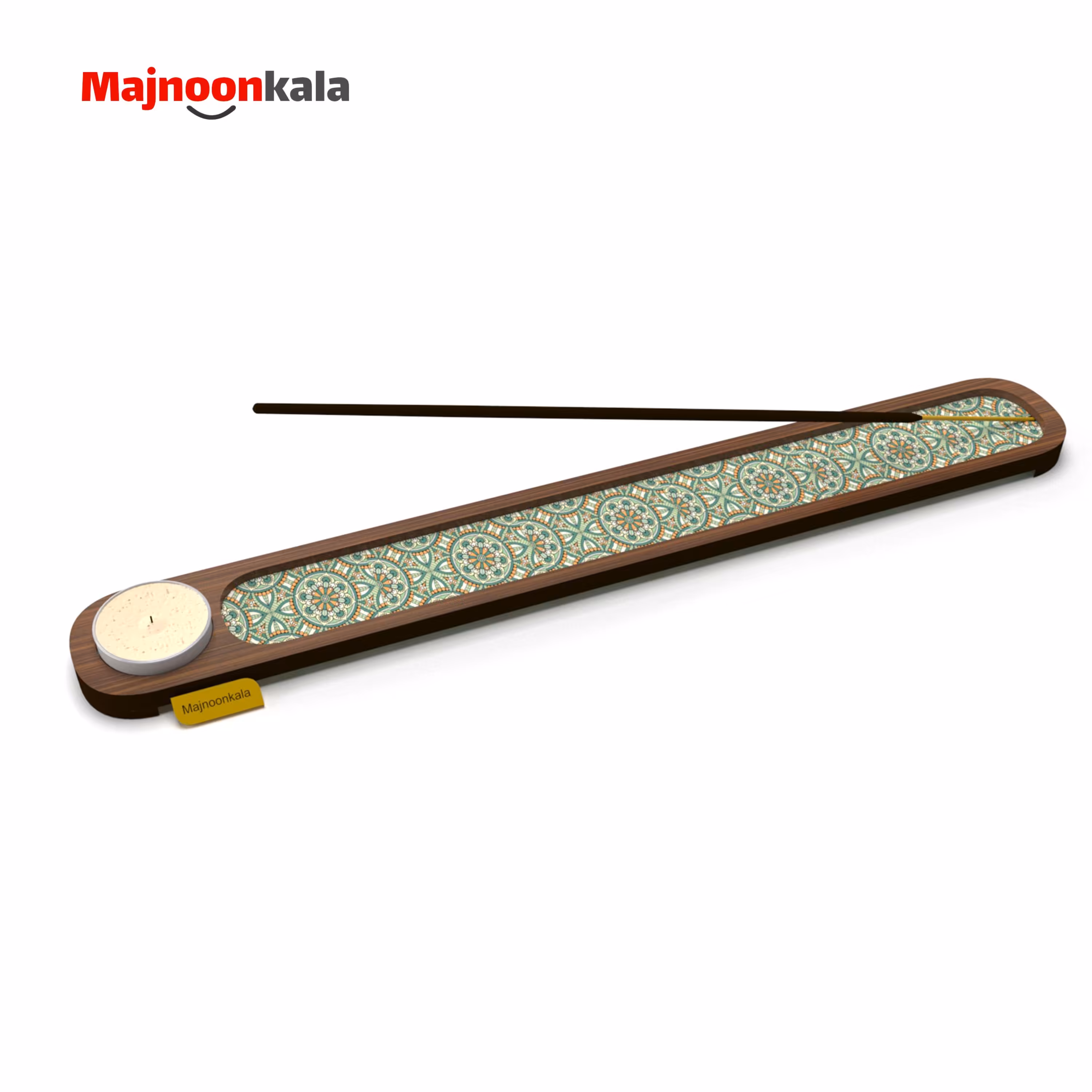 جای عود چوبی لیزری همراه با طرح چاپی مدل 001