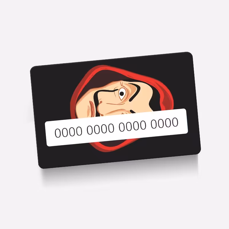 استیکر(برچسب) کارت عابر بانک-طرح مانی هیست(Money Heist)-کد3-سفارشی