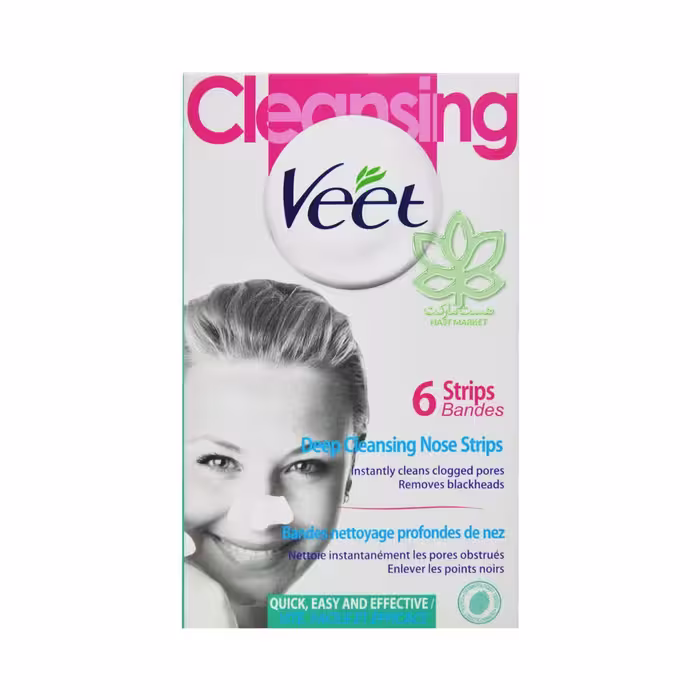 چسب پاک کننده ( تمییز و باز کننده منافذ ) بینی ساده 6 عدد ویت - veet