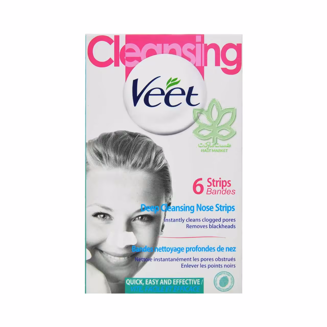 چسب پاک کننده ( تمییز و باز کننده منافذ ) بینی ساده 6 عدد ویت - veet