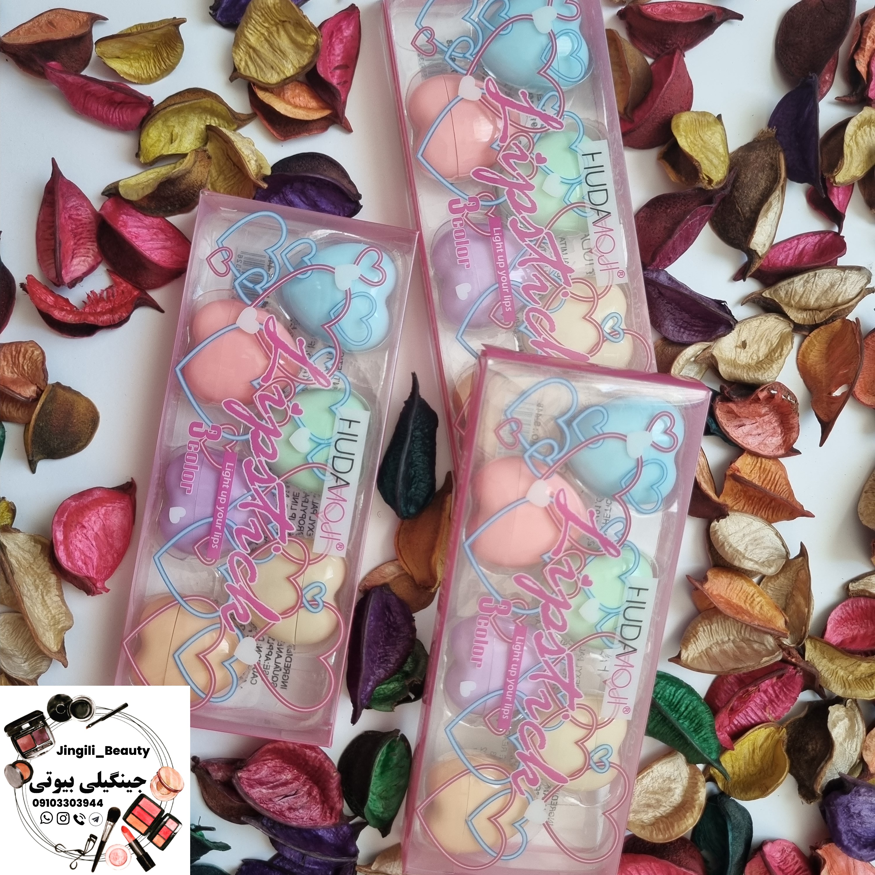 رژ لب جامد قلبی هدی موجی (Huda moji) 6 عددی