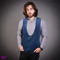 جلیقه مردانه مدل مخمل جودون رنگ سرمه‌ ای