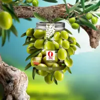 زیتون کبابی ( باربیکیو ) برند لونا بصورت گریل همراه با ادویه جات مخصوص وزن 1000 گرمی