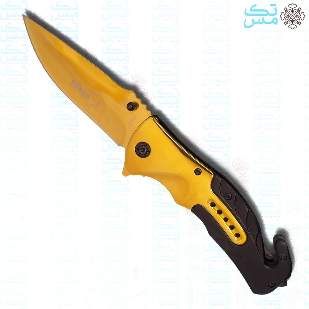 چاقو بوکر پلاس طلایی مدل F90