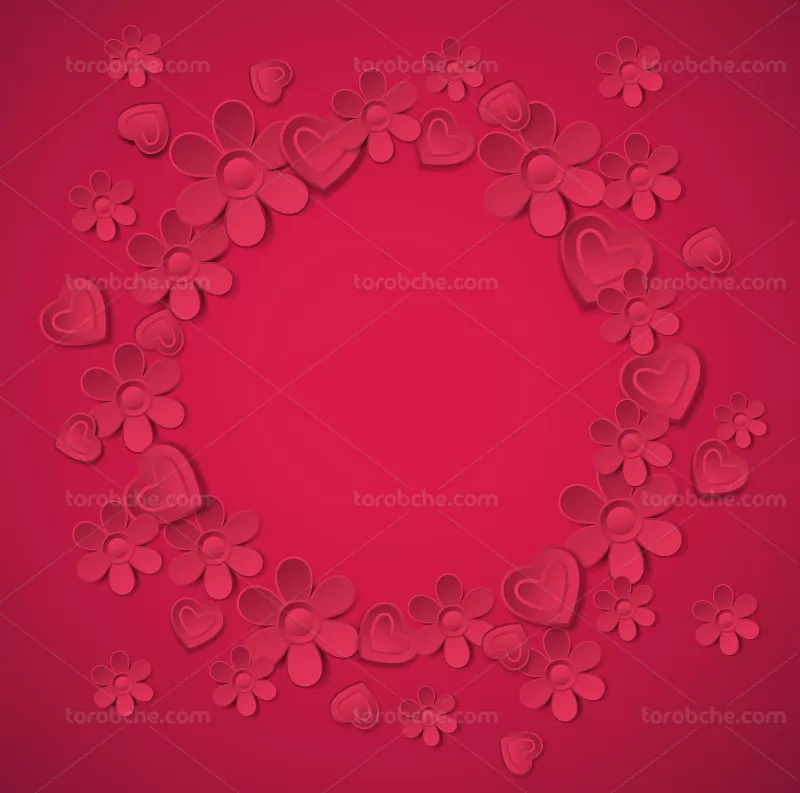 وکتور بک گراند قلب و گل | گرافیک با طعم تربچه