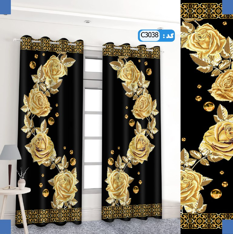 پرده تصویری سفارشی پانچ شده  جنس مخمل کالیفرنیا ارتفاع 2.8 متر و عرض 1.5 متر  