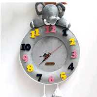 ساعت دیواری طرح فیل و خرس کودک