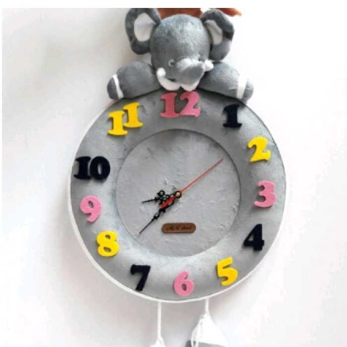 ساعت دیواری طرح فیل و خرس کودک