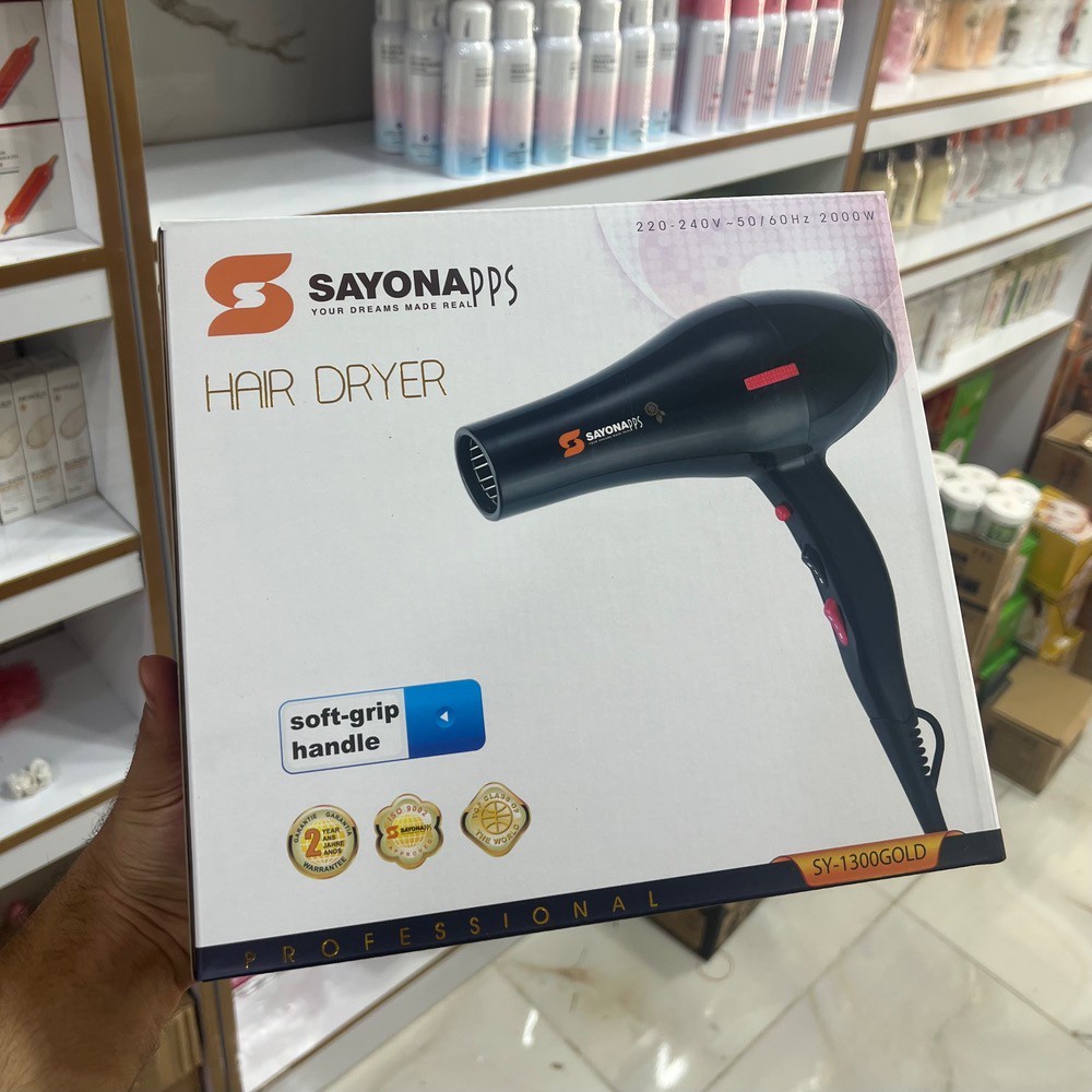 سشوار 2000 وات مدل 1300 سایونا SAYONA کیفیت عالی سالنی موتور فوق قدرتمند