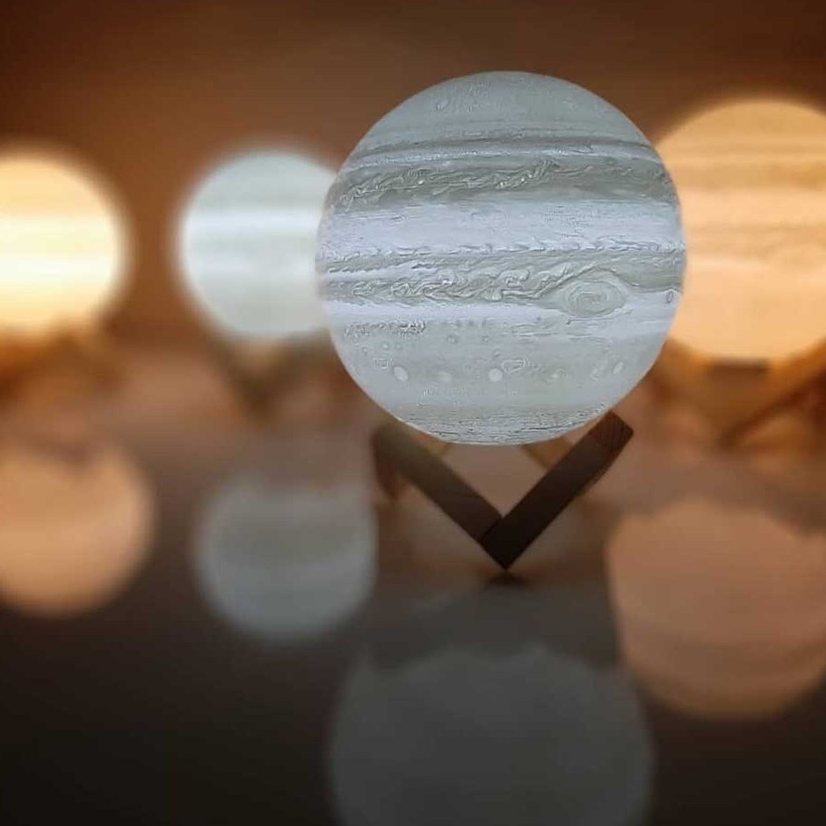 آباژور رومیزی سیاره مشتری مدل L5 سایز بزرگ تک رنگ افتابی یا مهتابی (شارژی لمسی ) با حسگر اثر انگشت