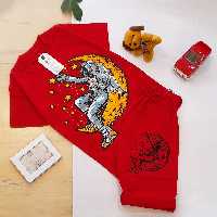 لباس کودک ست تیشرت و شلوارک طرح فضانورد اسپرت لباس بچه