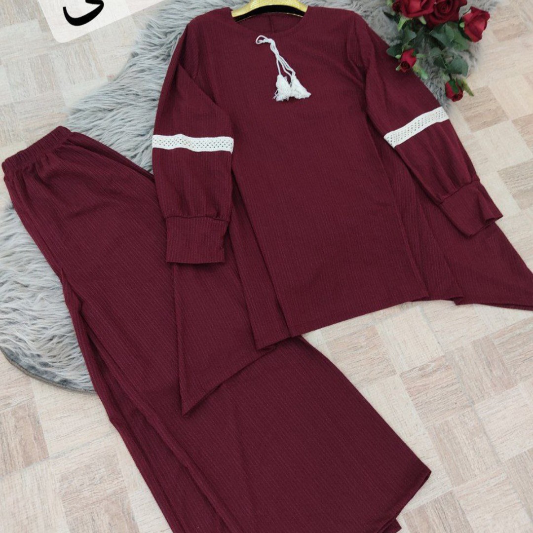 ست مانتو و شلوار گوشواره جنس کریشه خنک و راحت فری سایز از 38تا 50