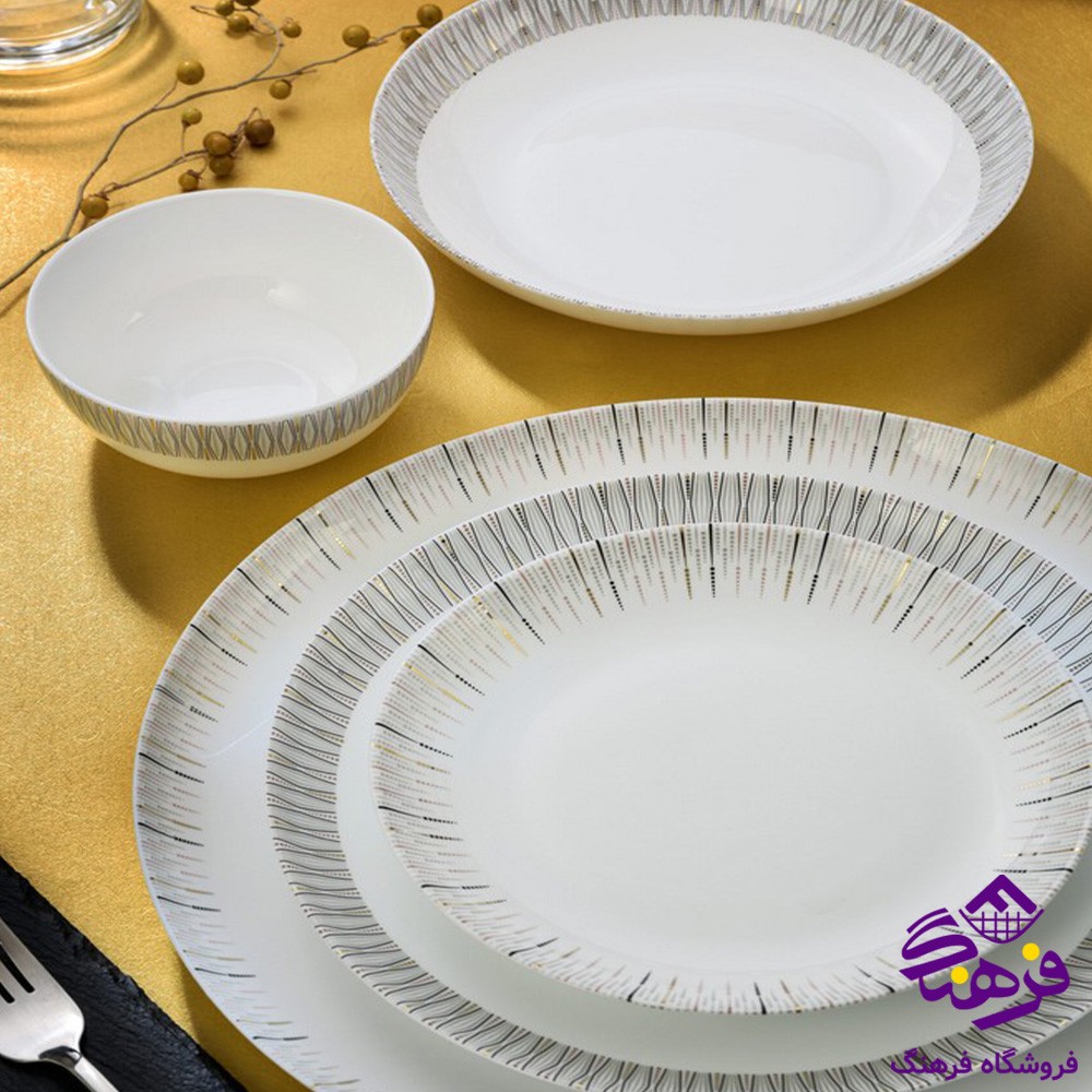 سرويس 26پارچه ديوالي سگمنت طوسي گلدن اپال