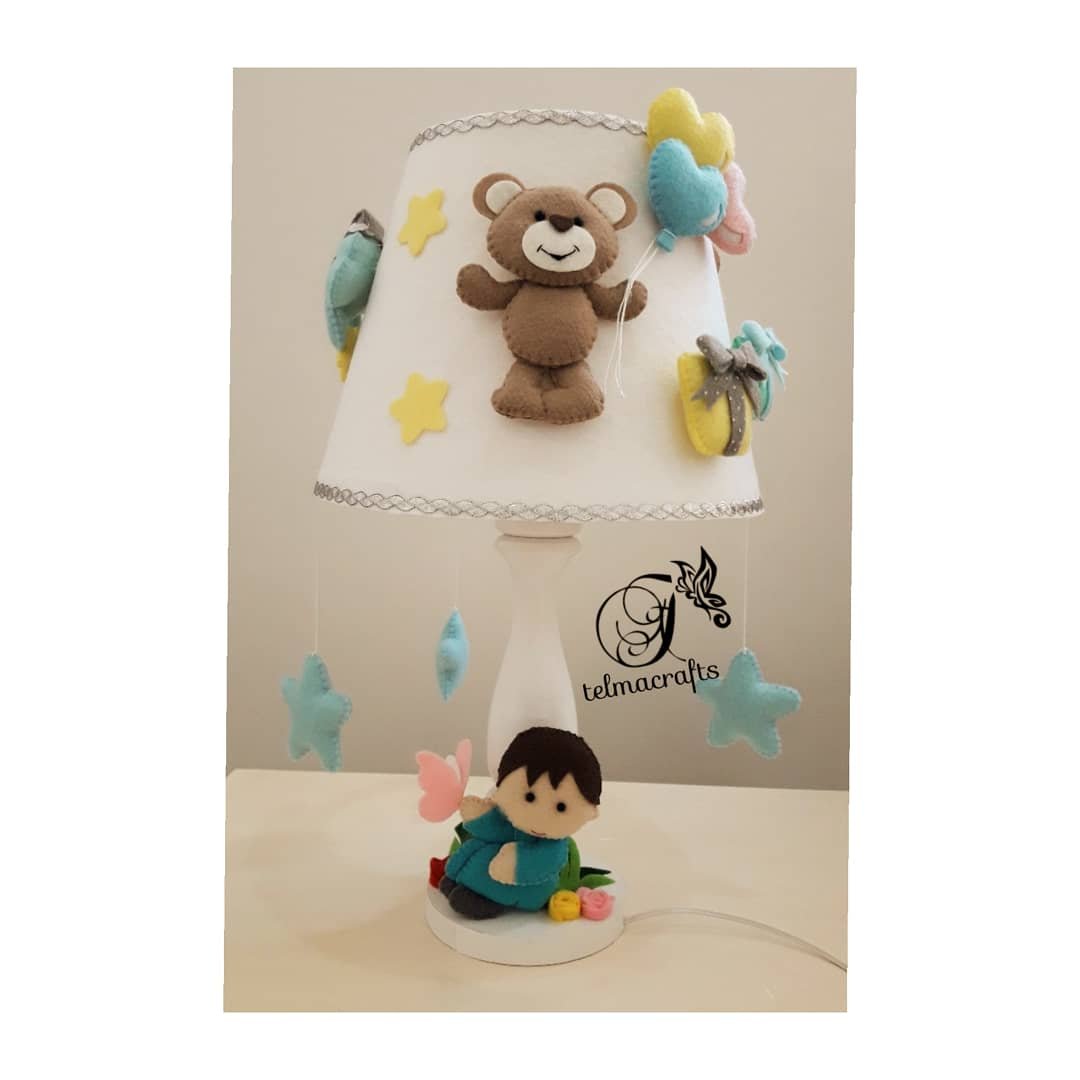 خرید آباژور اتاق کودک تم خرس پسرونه سیسمونی نوزاد هدیه کودک 