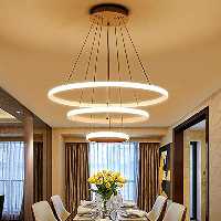 لوستر مدرن - لوستر سقفی - لامپ ال ای دی -اصل طرح رینگی با قابلیت تنظیم ارتفاع نوردهی عالی 