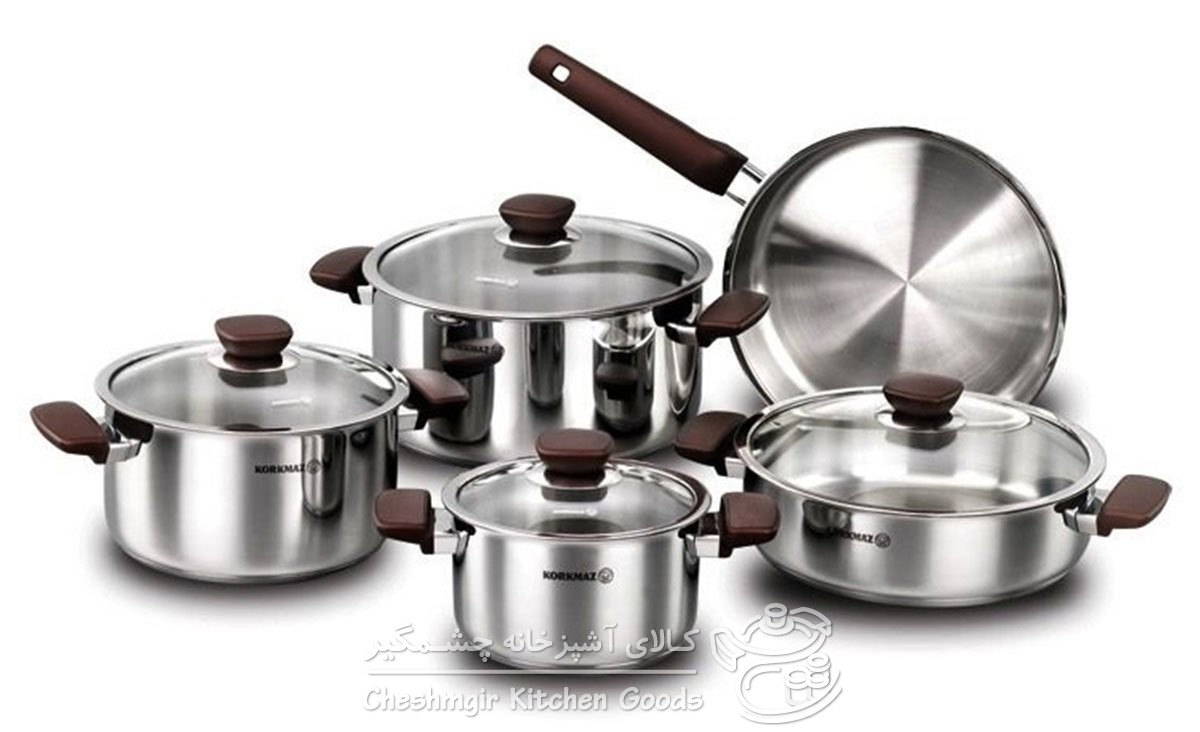 سرویس 9 پارچه تابه و قابلمه استیل کرکماز مدل کاپا کد 1680