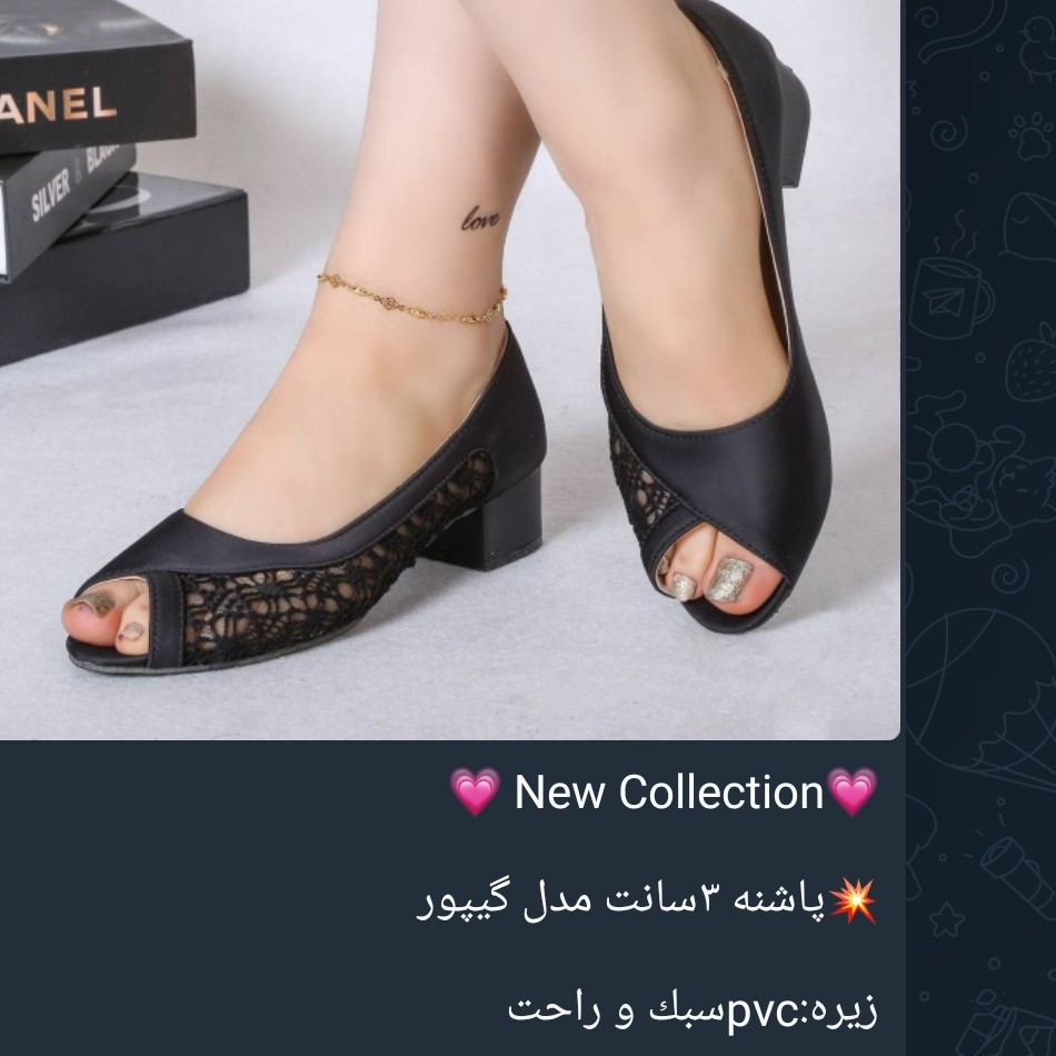 کفش گیپور مشکی مجلسی جلوباز زنانه و دخترانه تاسایز41