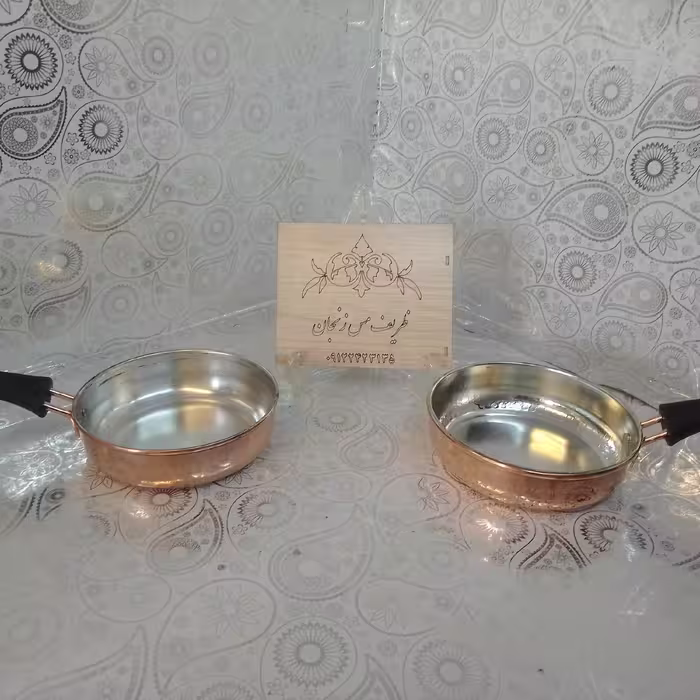 ماهی تابه تک دسته ظریف مس 