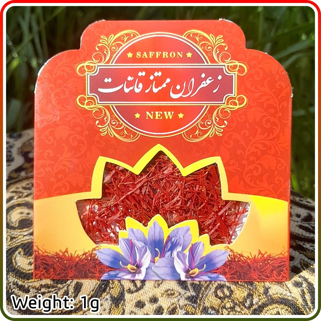 زعفران صادراتی در بسته بندی پاکتی قرمز 1 گرمی