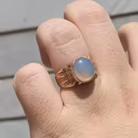 انگشتر برنجی عقیق کبود یمنی اصل درجه یک زیبا