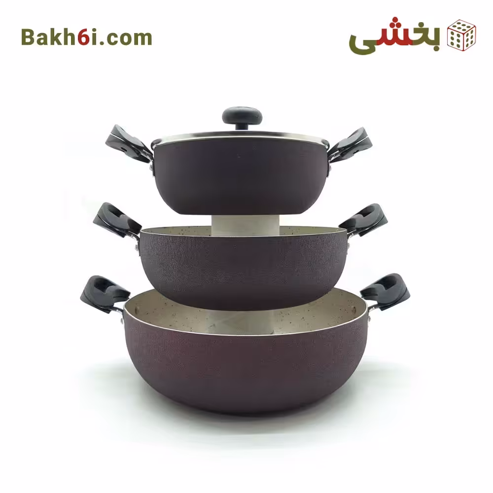 ست 3 تابه دو دسته سلتیک با درب پیرکس
