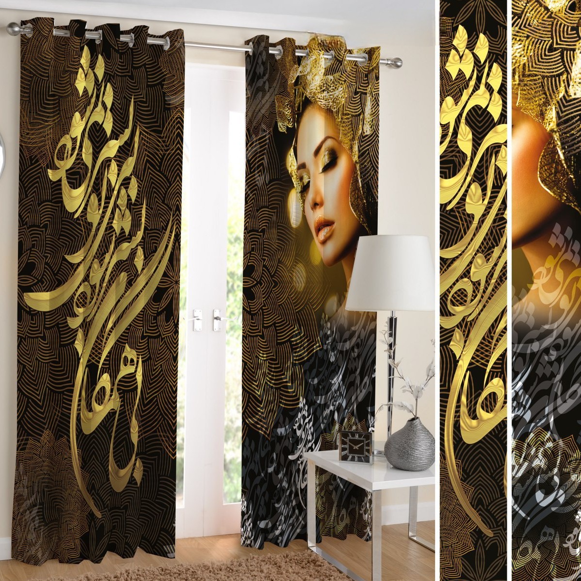 پرده چاپی طرح خطاطی (کد17)