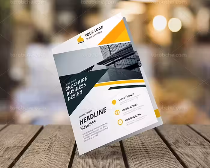 فایل موکاپ تراکت از زاویه رو به رو | گرافیک با طعم تربچه