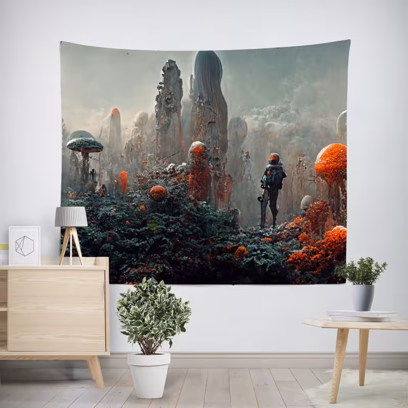 پوستر پارچه ای طرح تپستری فضا کد F13