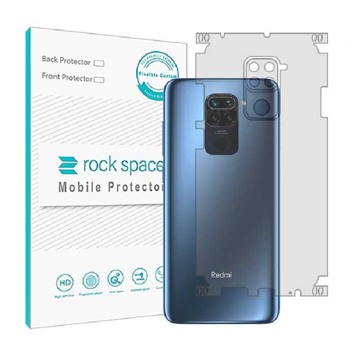 گلس محافظ پشت گوشی شیائومی Redmi Note 9 (Overseas) مدل نانو هیدروژل شفاف برند راک اسپیس کد 15091M